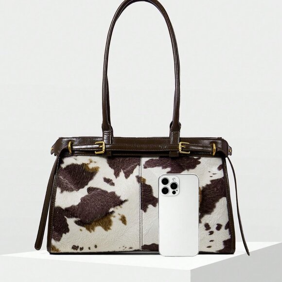 Multicolor Casual Women's Contrast Binding Shoulder Bag - Picture 5 of 6